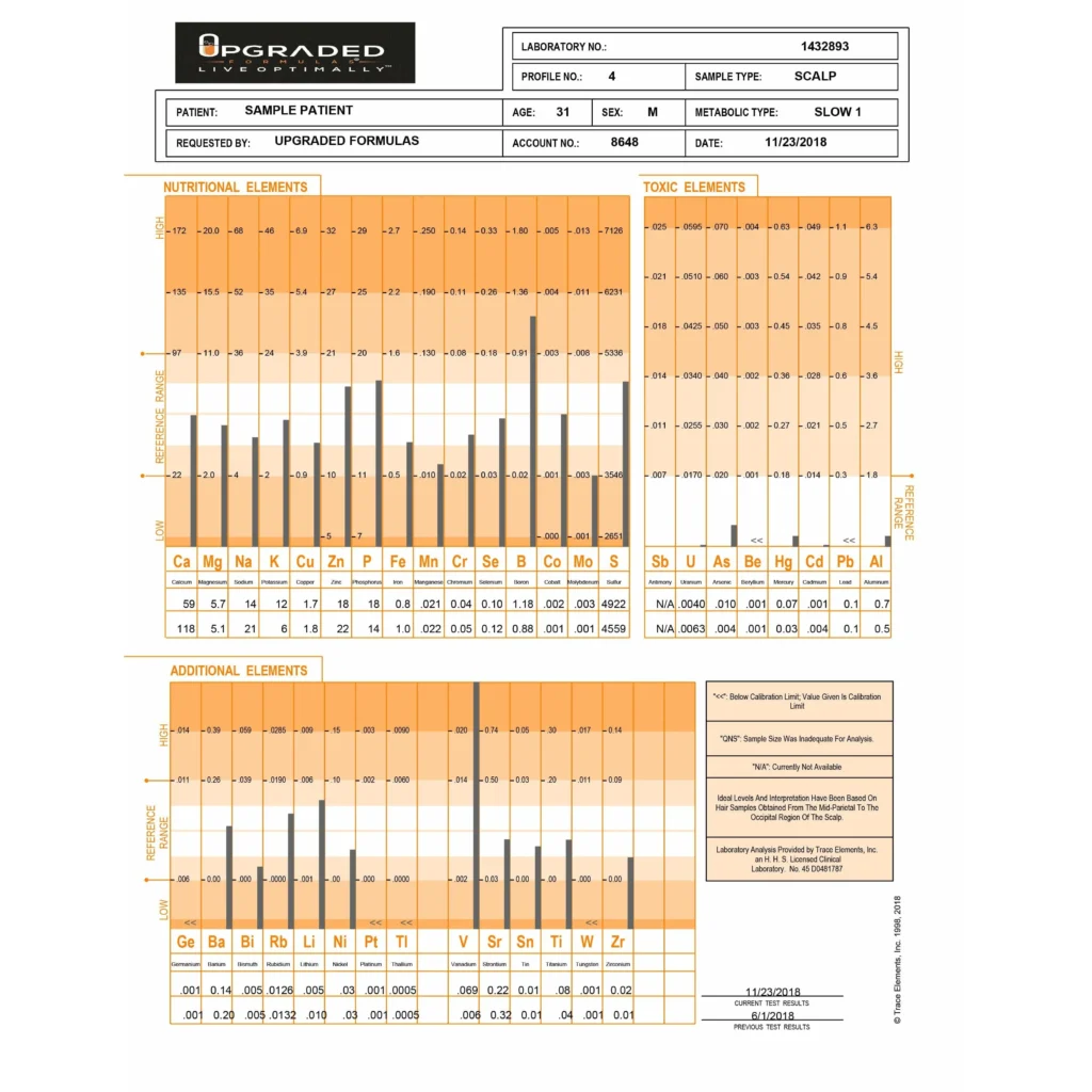 MINERAL DEFICIENCY, HEAVY METALS and METABOLISM ANALYSIS  Hair Analysis + Consultation
