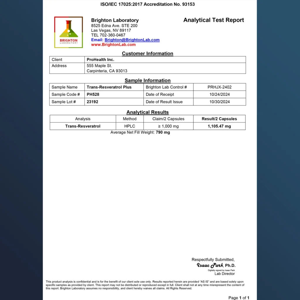 PH528 Trans-Resveratrol