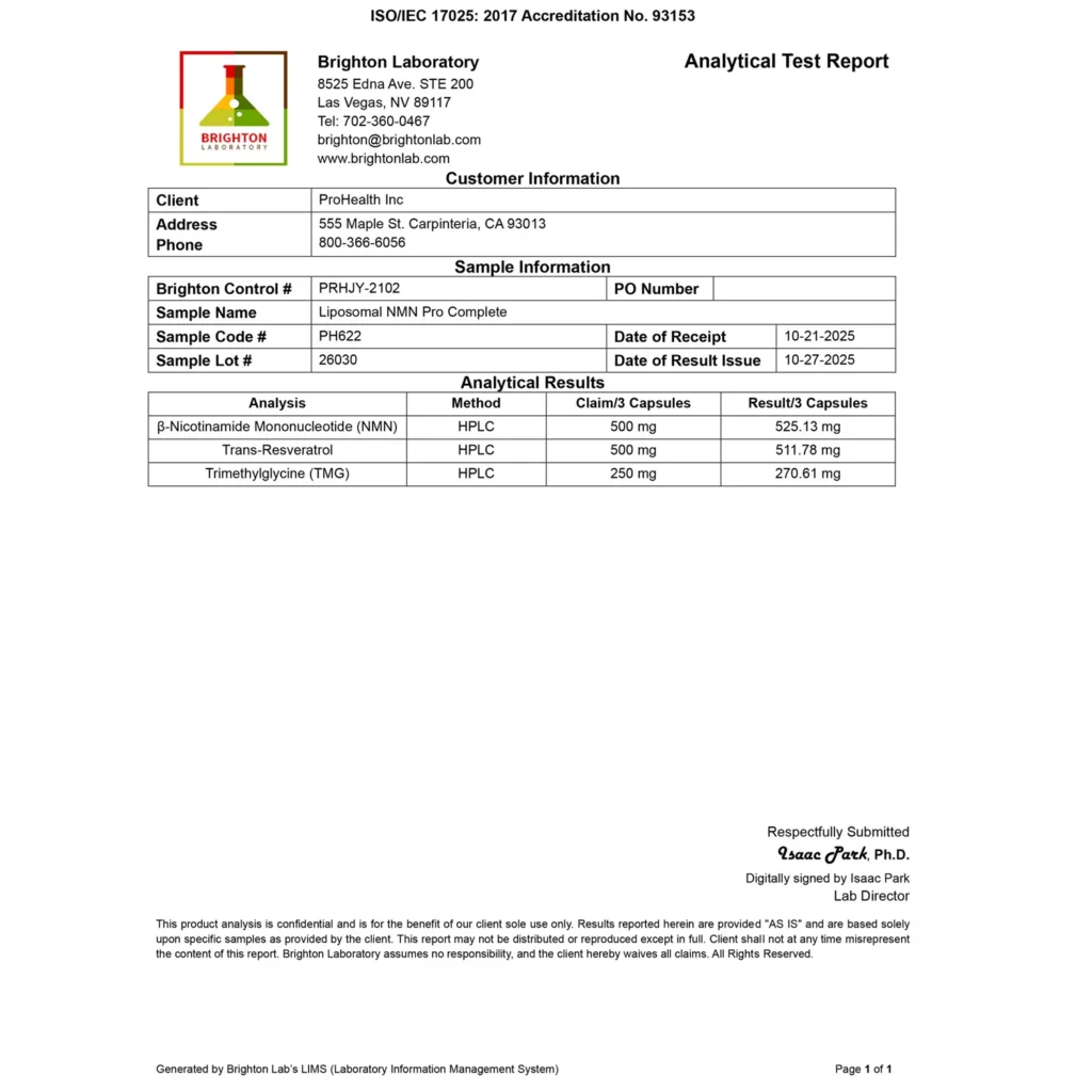 PH622 Liposomal NMN Pro Complete